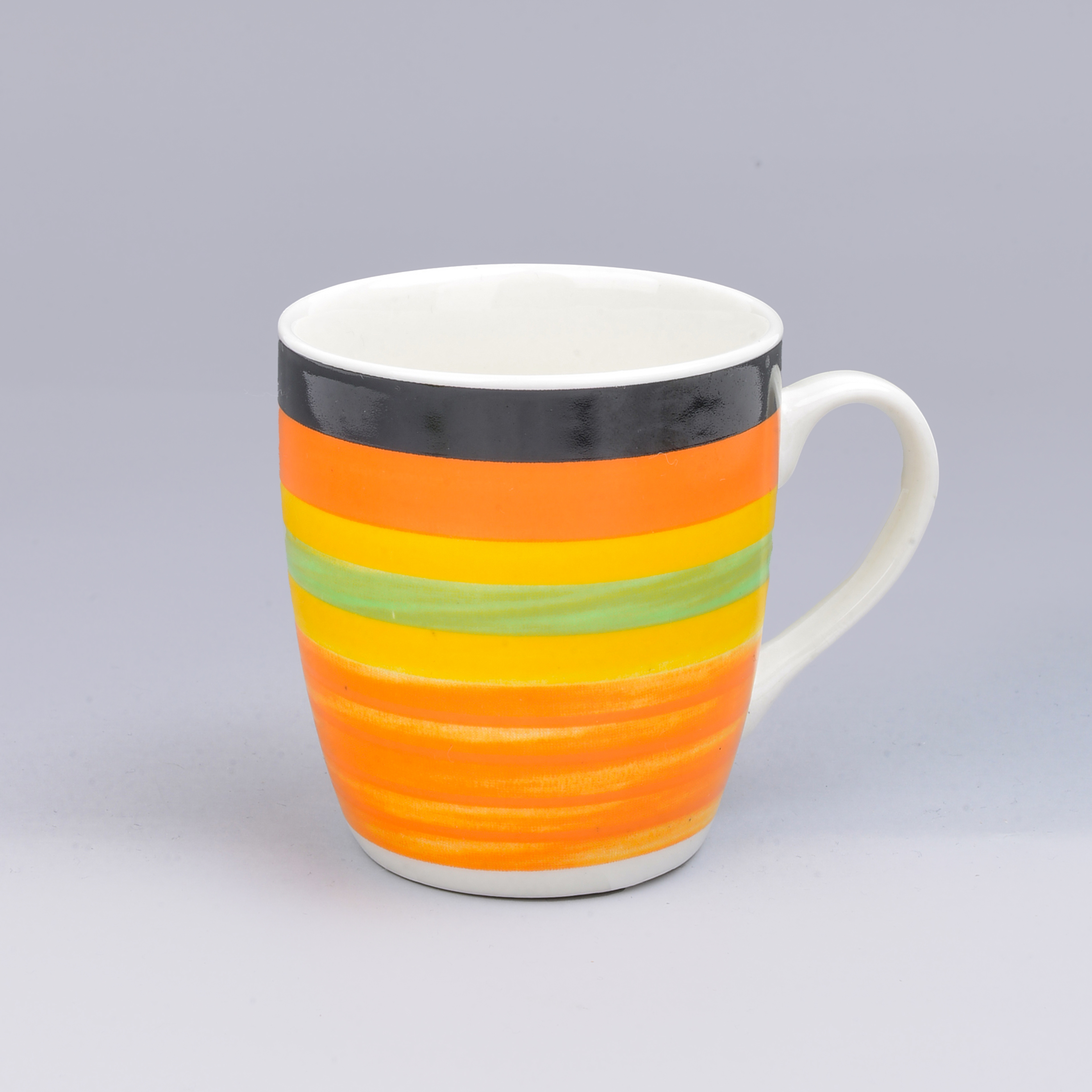 Cross-border ceramic cups, mugs, colored striped foreign trade baked flower water cups, ceramic cups