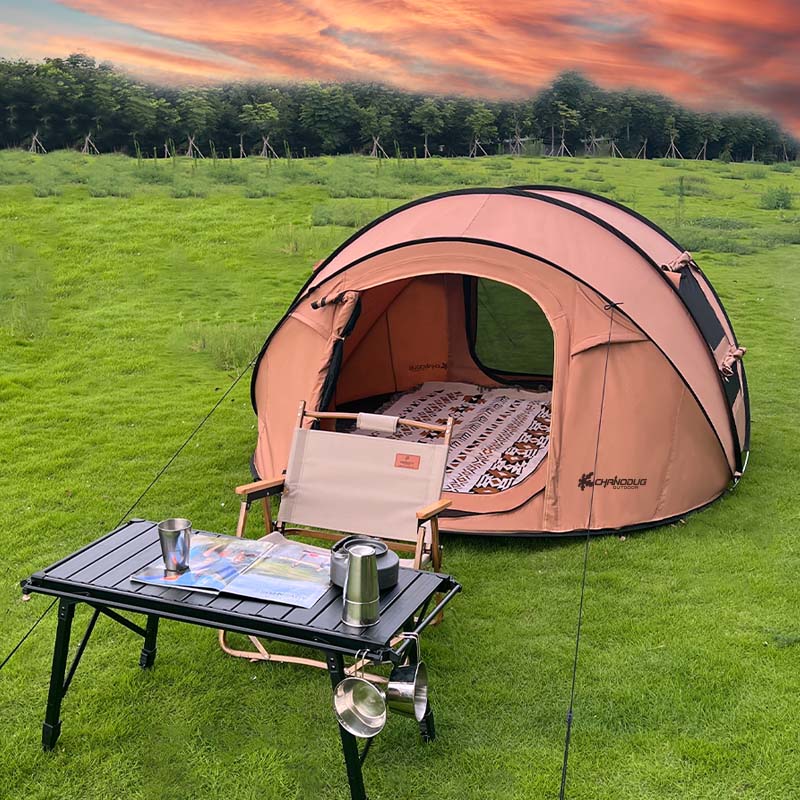 One-second quick opening, no need to set up a camping rainproof boat tent, outdoor sun protection portable fully automatic home folding, throw away the tent Application Scenario
