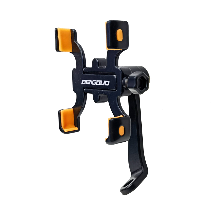 BG-2967 mountain bike aluminum alloy mobile phone stand, four-prong mobile phone bracket, mobile phone clamp seat, electric battery, motorcycle mobile phone bracket, cycling mobile phone stand, navigation Specification image