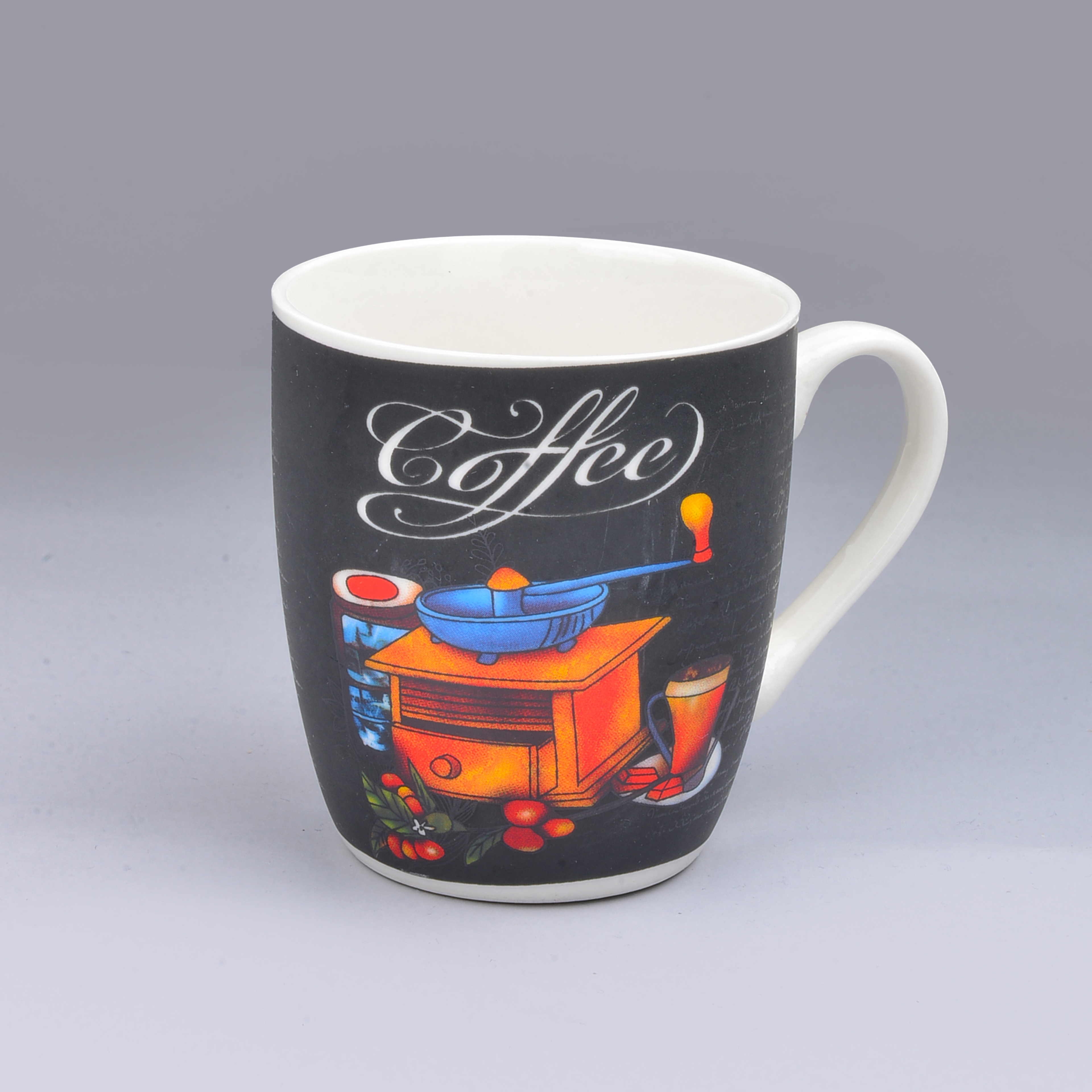 Cross-border ceramic cups, mugs, black coffee cups series, foreign trade baked flower water cups, ceramic cups details Picture