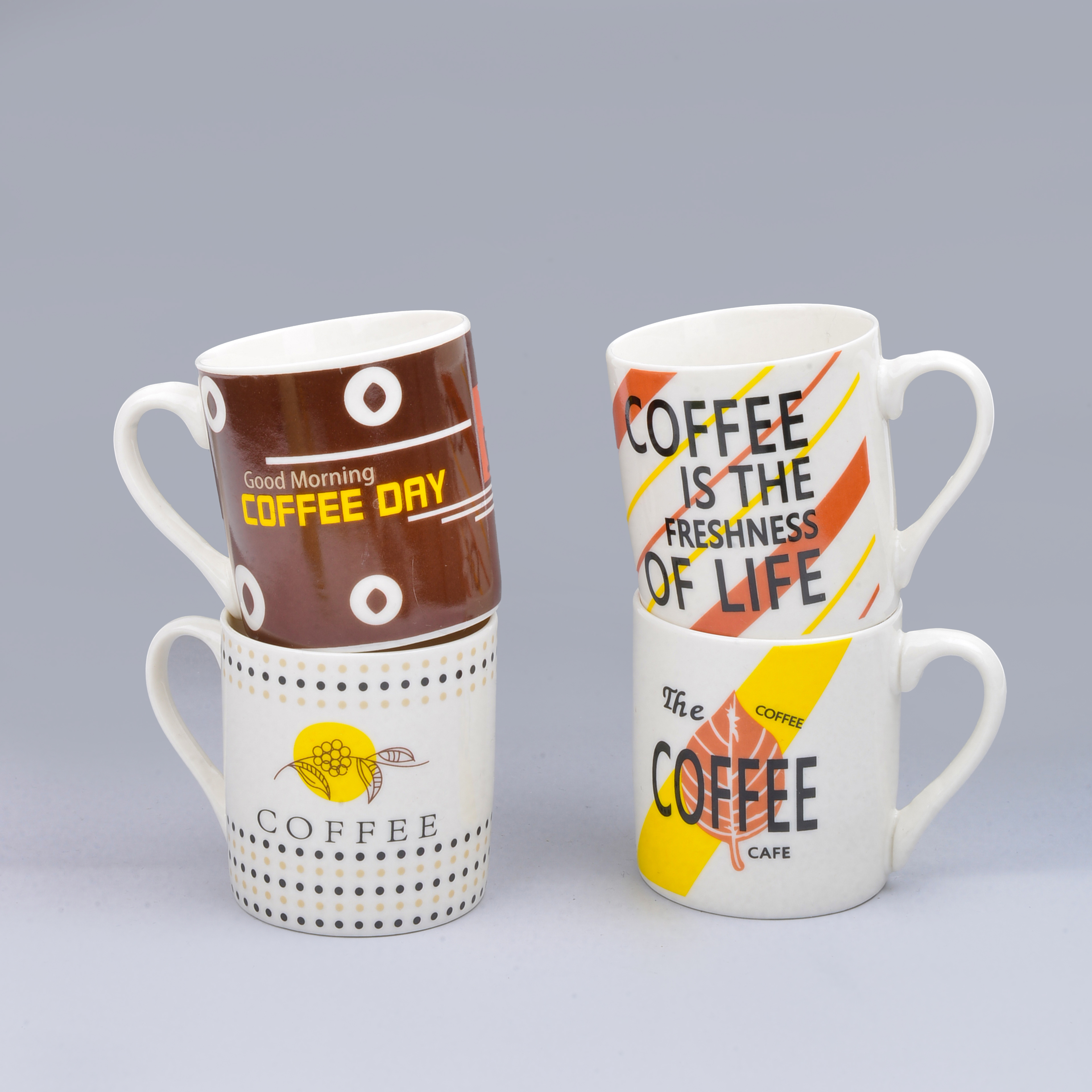Cross-border ceramic mug mug "COFFE" letter series foreign trade baked flower water cup ceramic cup