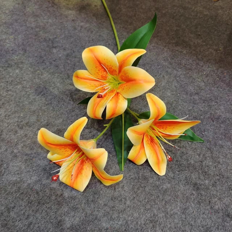 Wedding Hand Flower Lily Simulation Flower Bundle Hand Sense Silk Flower Fake Flower Photography Home Decoration Soft Decoration Simulation Flower