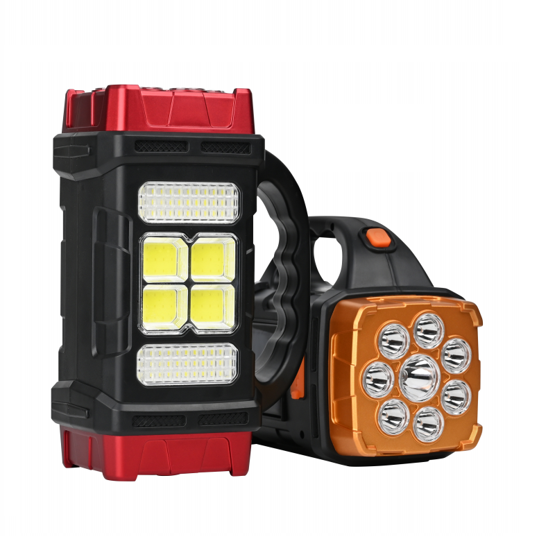 Multi-functional outdoor portable lamp, COB emergency light, outdoor camping lamp, 2678 camping lamp, portable searchlight, solar rechargeable flashlight, strong light work lamp, outdoor waterproof camping lamp