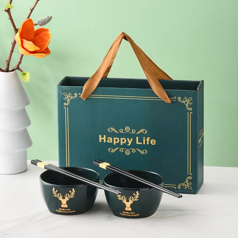 Japanese cutlery Gift Ceramic bowl Gift bowl cutlery set Japanese bowl Ceramic cutlery Ceramic plate cup Chinese cutlery gift cup European bowl thumbnail