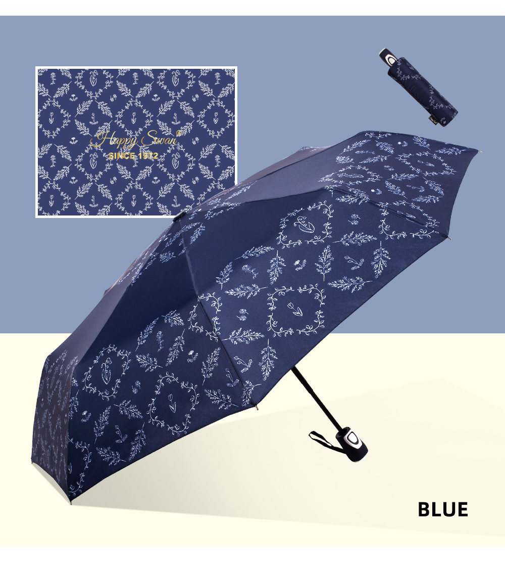 星宝伞3130三折全自动雨伞防风雨伞小花图案自开收雨伞超强抗风雨伞批发详情7