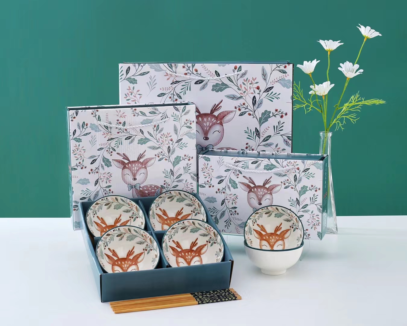 Japanese cutlery Gift Ceramic bowl Gift bowl set Japanese bowl Ceramic cutlery Ceramic plate cup Chinese cutlery gift cutlery thumbnail