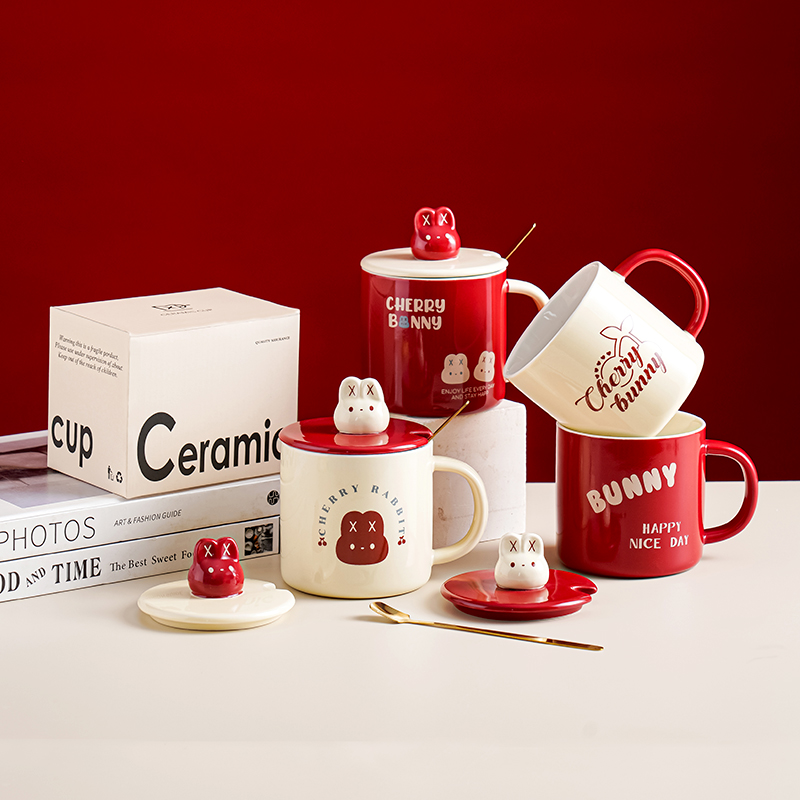 陶瓷杯马克杯水杯礼品杯办公杯商务礼品杯子套装创意礼品套装杯盖礼品盒创意杯定制陶瓷产品图