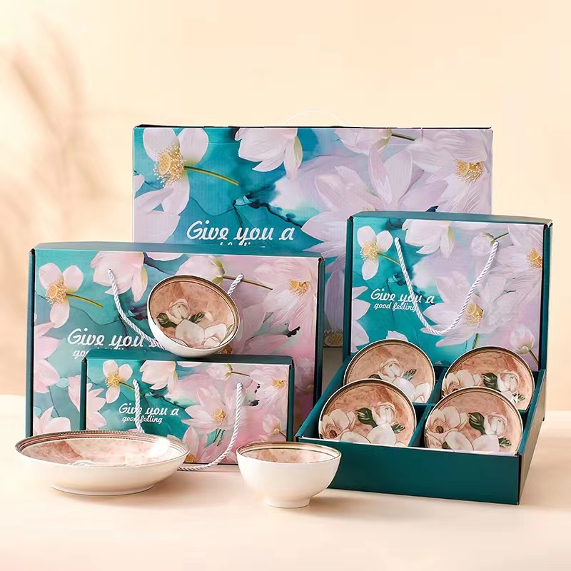 Japanese tableware gift Ceramic bowl Gift bowl tableware set Japanese bowl ceramic tableware Ceramic plate cup Chinese tableware gift thumbnail