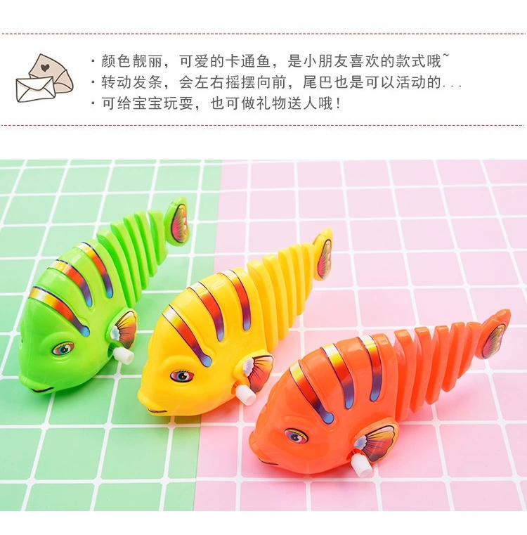 Cartoon creative winding spring swinging fish, imitation small animals that can run, small gifts that can move, swinging tail fish, children's toys detail image 4