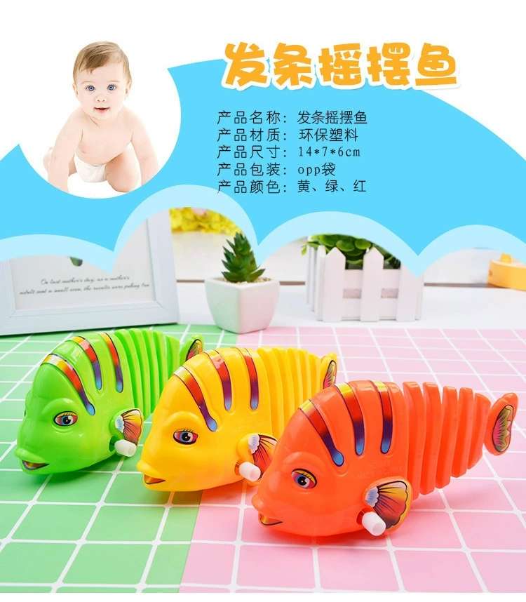 Cartoon creative winding spring swinging fish, imitation small animals that can run, small gifts that can move, swinging tail fish, children's toys detail image 2