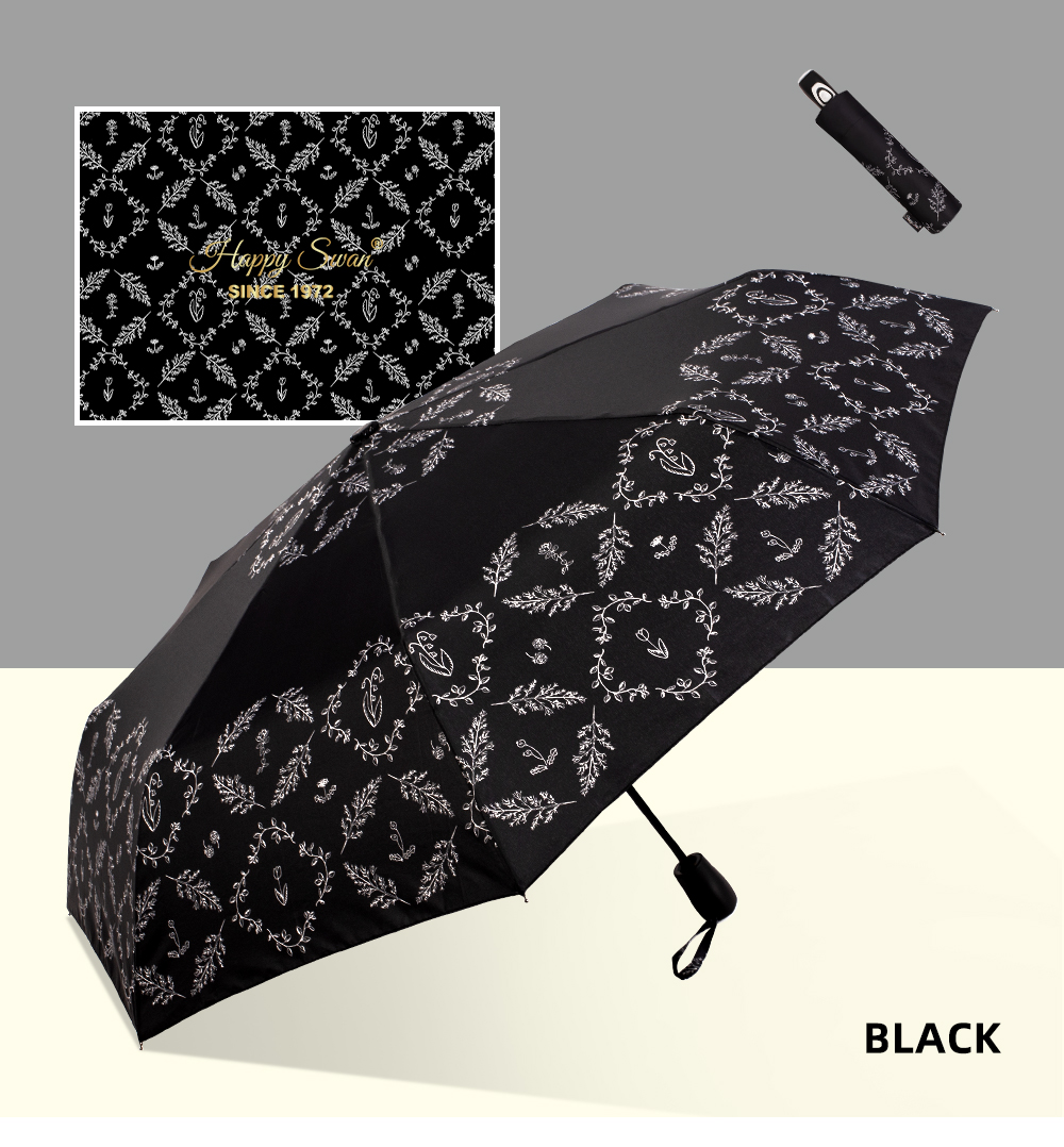 星宝伞3130三折全自动雨伞防风雨伞小花图案自开收雨伞超强抗风雨伞批发详情6