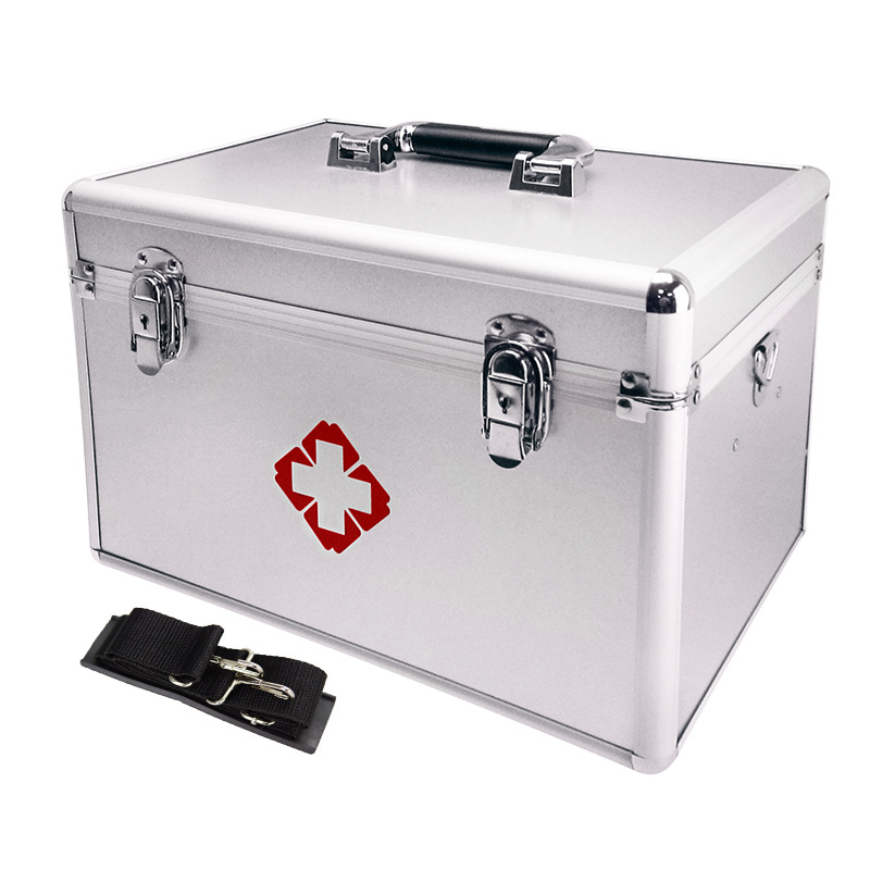 Aluminum Alloy Medicine Box Household Portable Small Medicine Box Family Multi-Layer Outdoor First-Aid Medicine Box Emergency Medicine Box details Picture