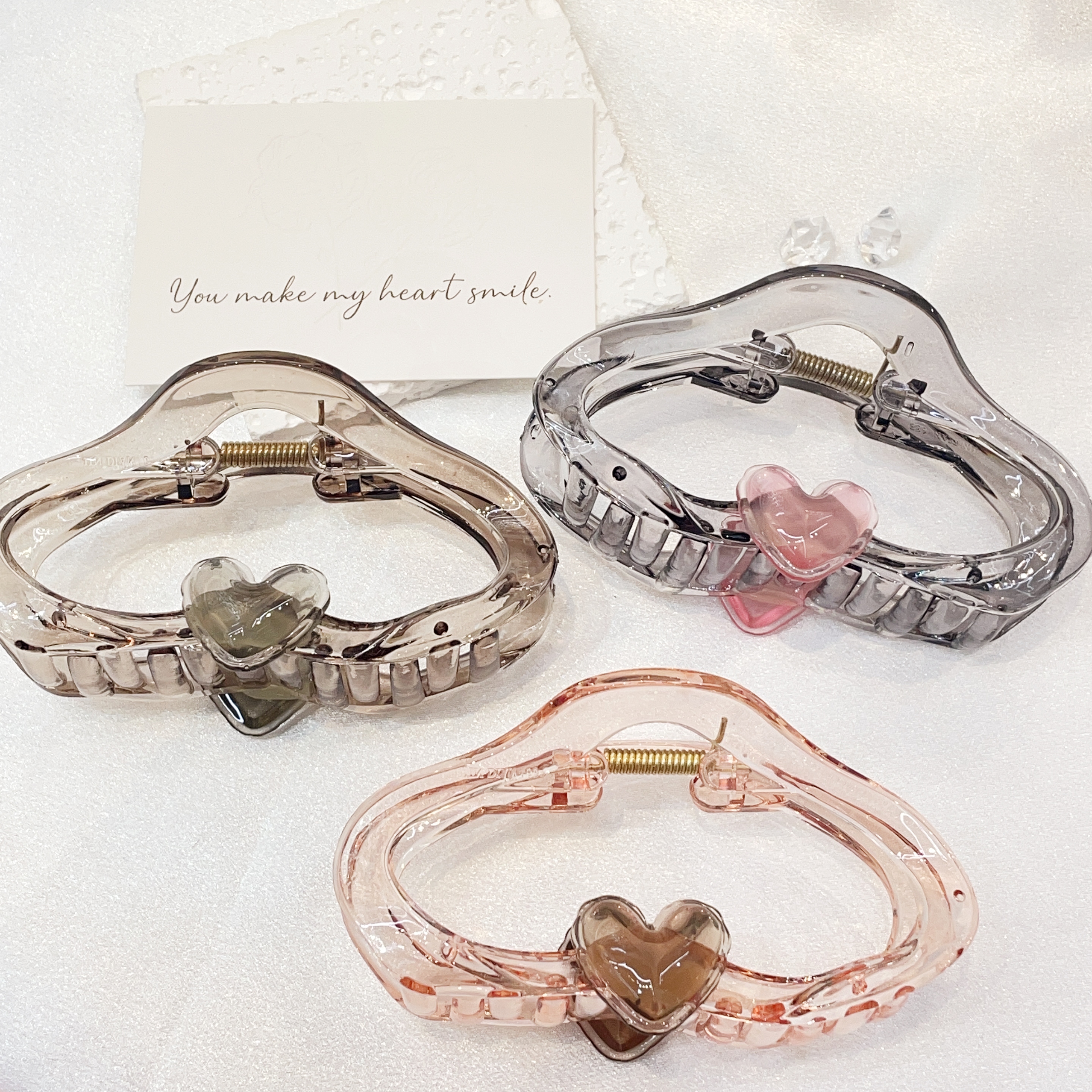 2024 New acrylic high-end and elegant gripper headwear, girls' hair accessories, colorful hair clips, exquisite translucent rubber bands, telephone lines details Picture