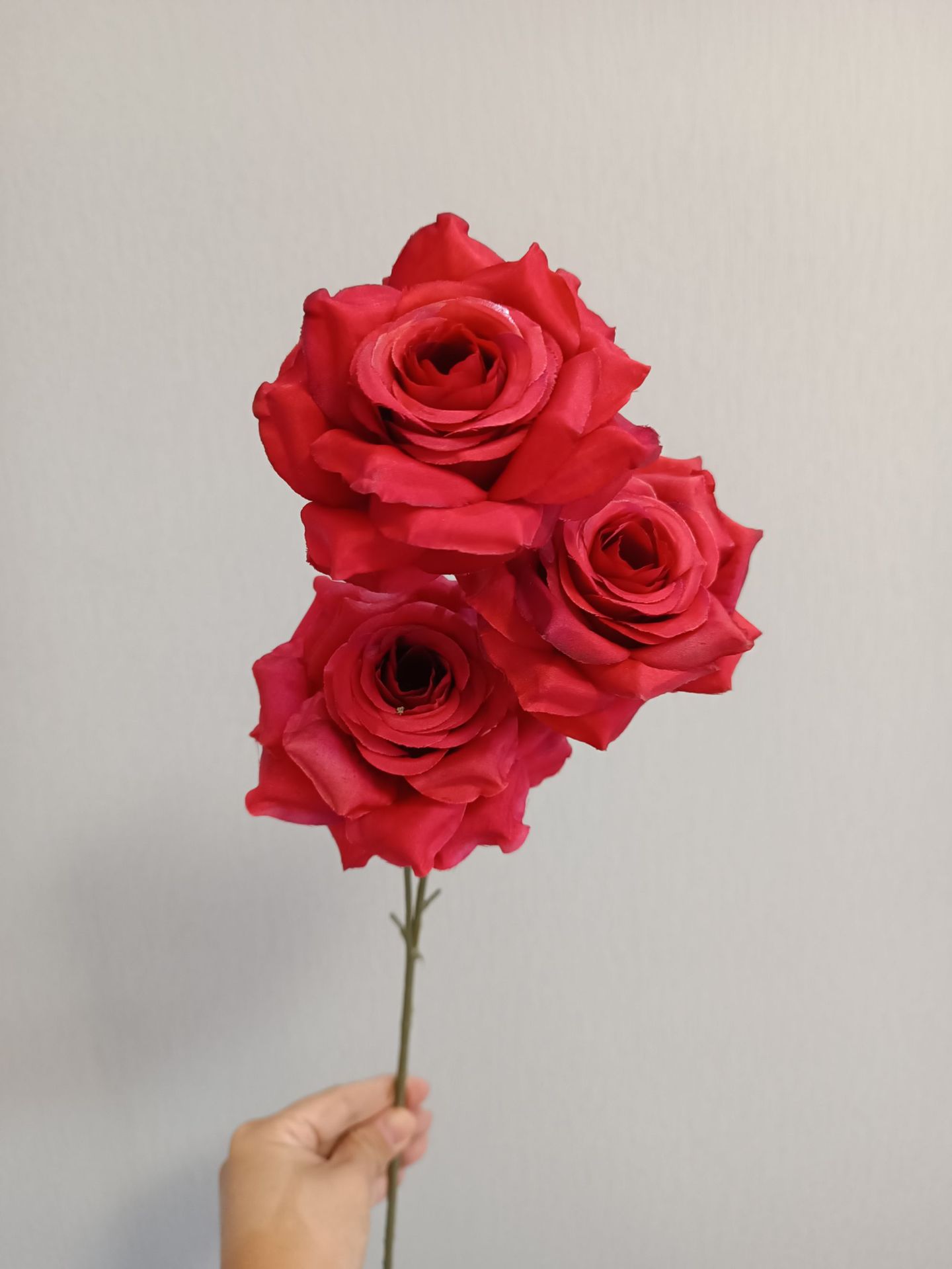 Three Diamond Rose Simulation Put Home Decoration Flower Fake Flower Dining Room Living Room Decoration Simulation Rose details Picture