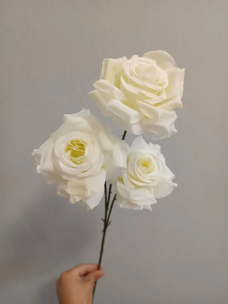 Three Diamond Rose Simulation Put Home Decoration Flower Fake Flower Dining Room Living Room Decoration Simulation Rose