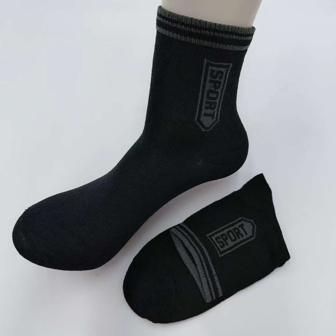 外贸男士运动袜整单现货 花型多样 支持定制 高品质舒适透气男袜详情图5