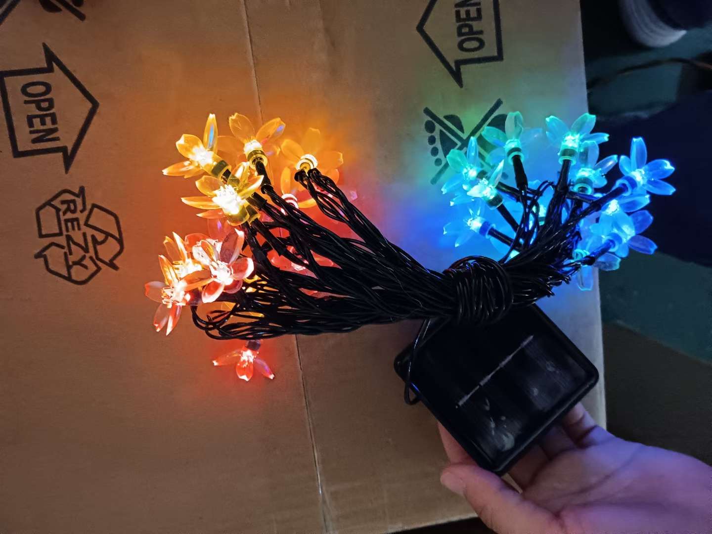 LED发光太阳能灯串彩色星星爱心雪花圣诞求婚生日礼物派对用品儿童装饰彩灯详情图7