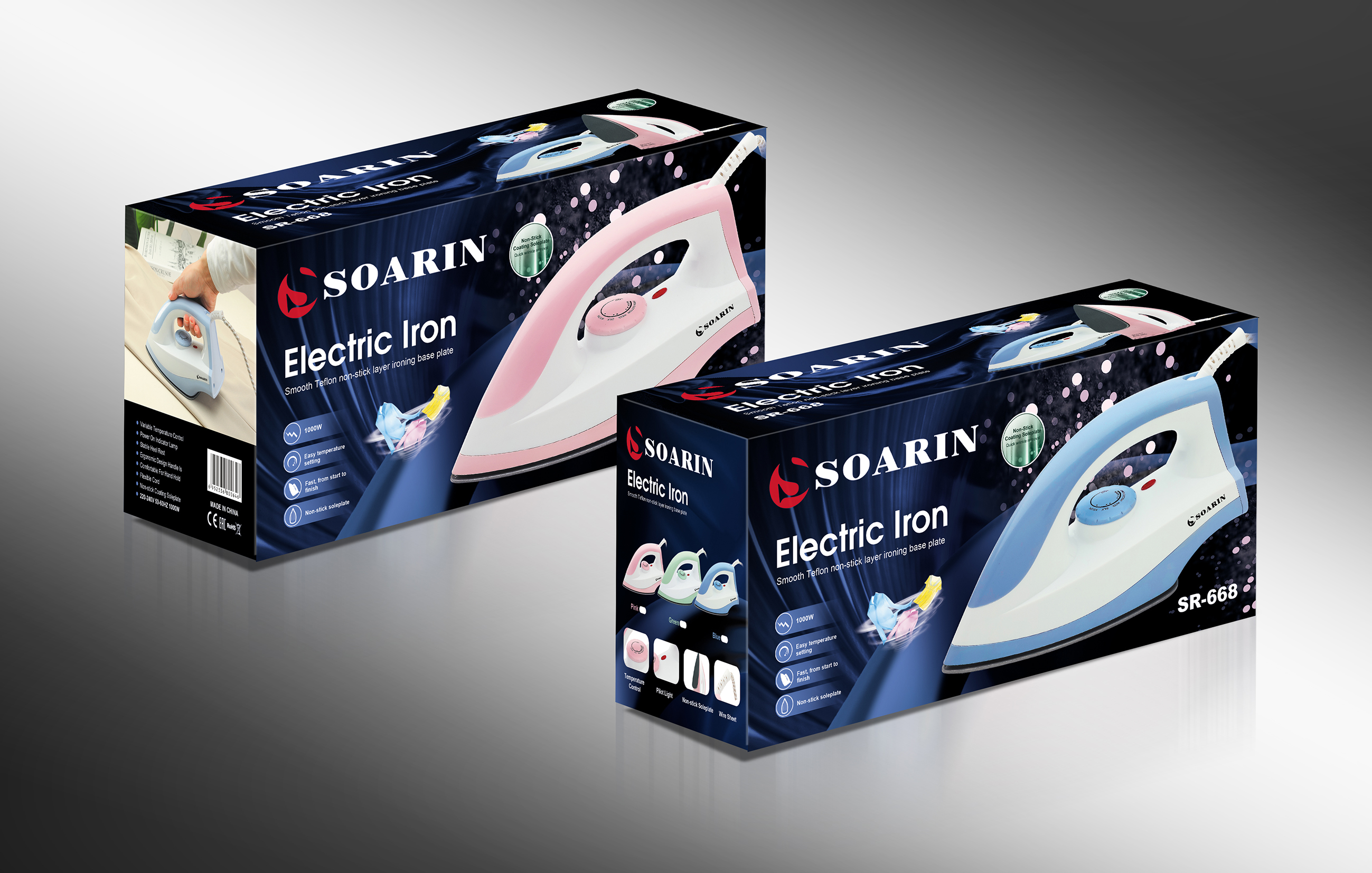 【 Export English 】 Yiwu export SR-668 fluorine plate Cross-border dry ironing Electric iron, Handheld electric iron Item Picture