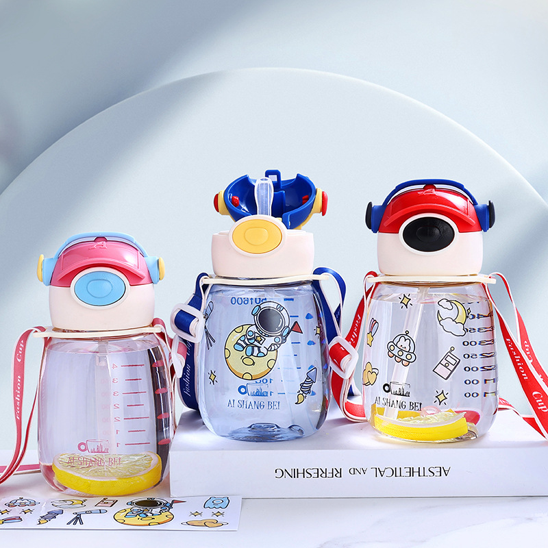 S98-As-9123 Luban No. 7 Straw Cup Children's Water Cup Strap Travel Cup New Water Bottle Pot Belly Cup