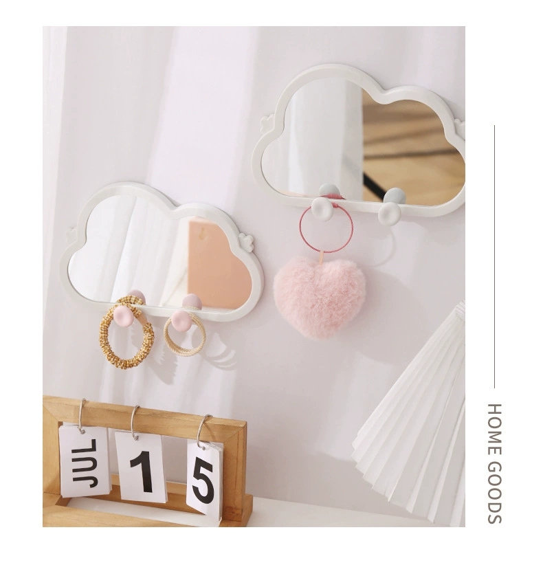 J11-004 Cartoon Cloud Makeup Mirror Wall-Mounted Bathroom Hd Mirror Student Mirror Desktop Desktop Vanity Mirror Small Mirror Makeup Mirror Folding Mirror Folding Mirror Mirror undefined