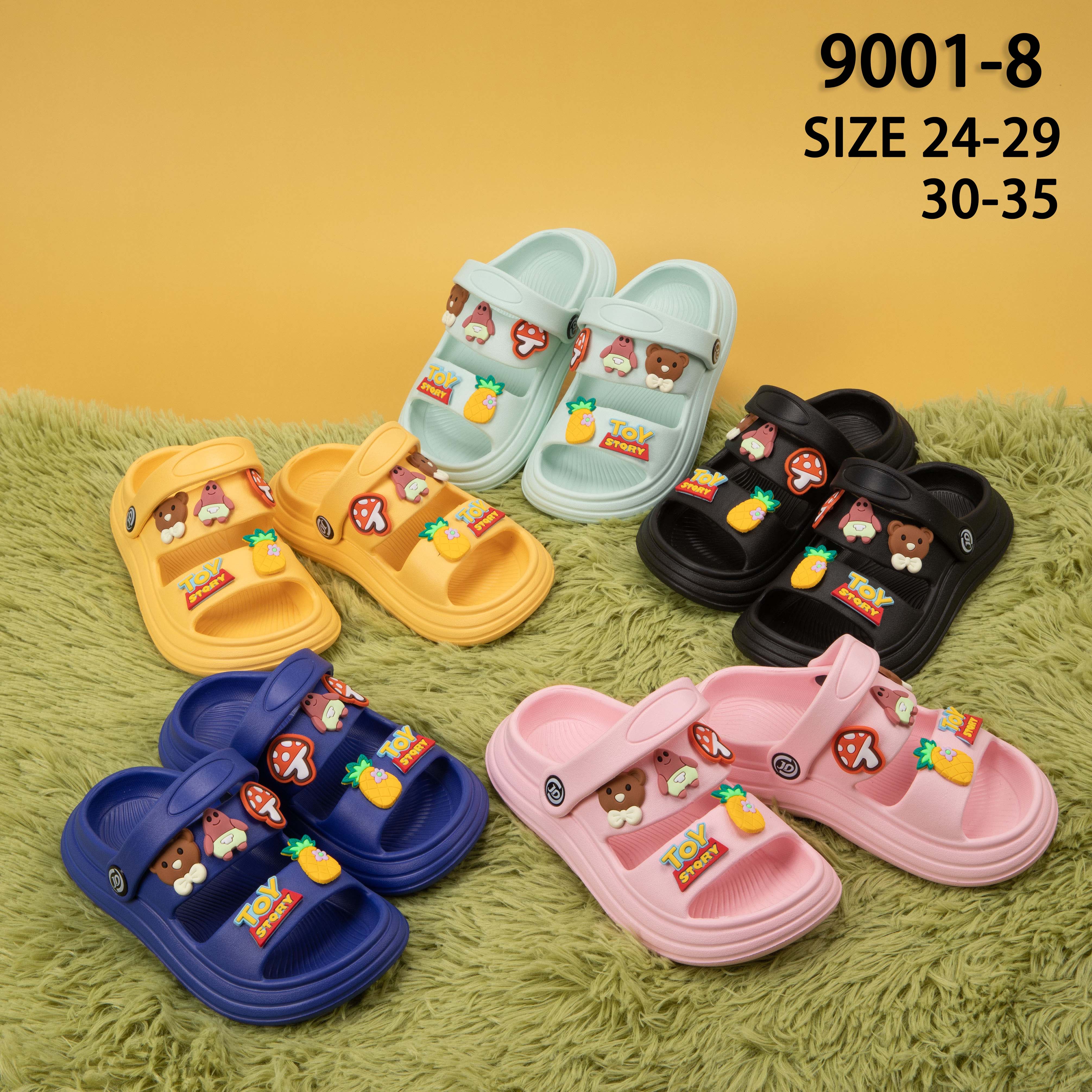 New foreign trade children's shoes EVA cartoon patterned flip-flops beach cool slippers for outdoor wear, casual breathable slippers for indoor use Specification image