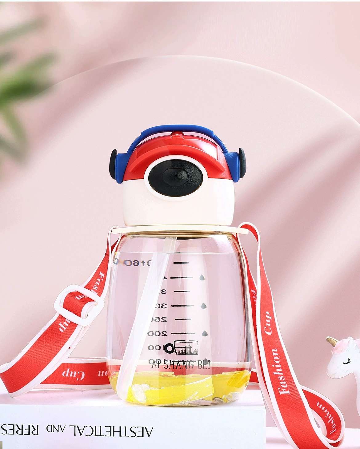 S98-As-9123 Luban No. 7 Straw Cup Children's Water Cup Strap Travel Cup New Water Bottle Pot Belly Cup undefined