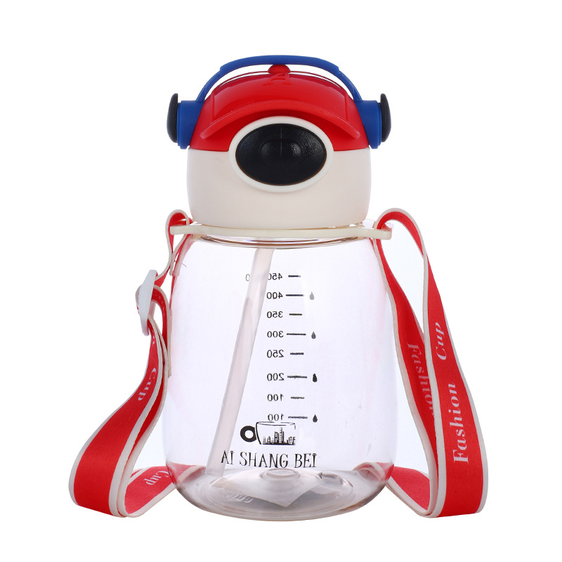S98-As-9123 Luban No. 7 Straw Cup Children's Water Cup Strap Travel Cup New Water Bottle Pot Belly Cup Specification drawing