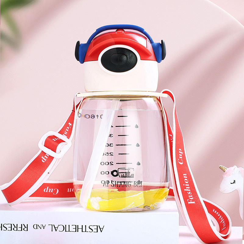 S98-As-9123 Luban No. 7 Straw Cup Children's Water Cup Strap Travel Cup New Water Bottle Pot Belly Cup details Picture