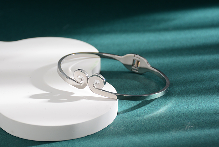 时尚复古个性光板手镯钛钢玫瑰金手环潮流爆款女款饰品礼物详情2