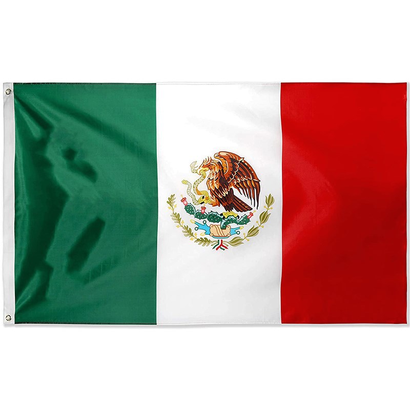小嘟嘟XDSQ-CF-ME-210D跨境供应90*150cm墨西哥国旗4号牛津布世界杯Mexico刺绣旗帜批发详情8