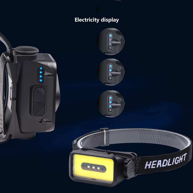 K352USB recargable smart winging sensor headlight COB bicicleta headlight luz de camping al aire libre lámpara de mina luz de cabeza de mantenimiento luz de camping luz de pesca pic 3