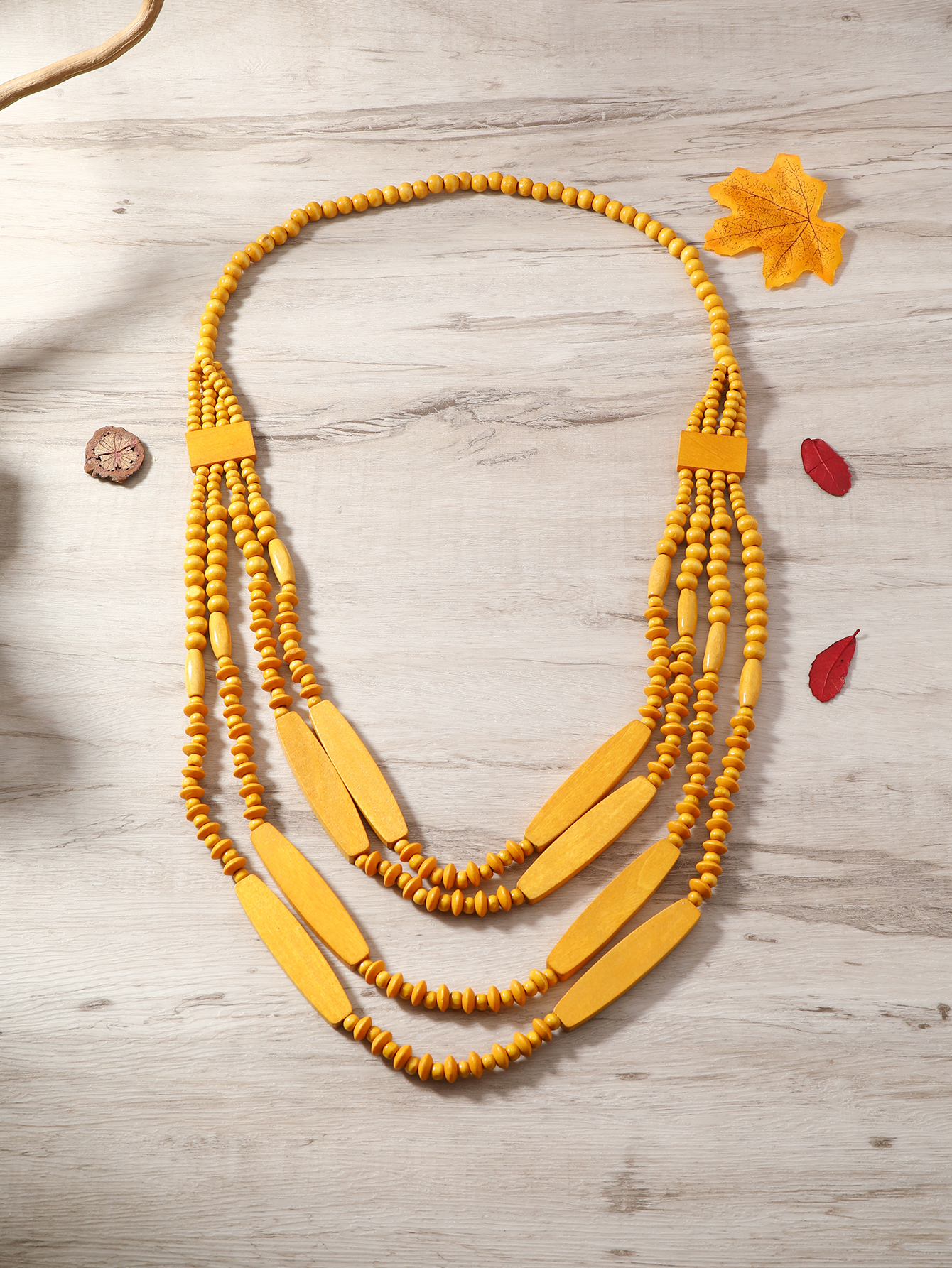 Bohemian Multi-Layered Beaded Long Fashion Exaggeration Necklace Specification drawing