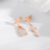 European, American and Korean fashion AB version earrings, titanium steel key lock, rose gold earrings, women's accessories, versatile Item Picture