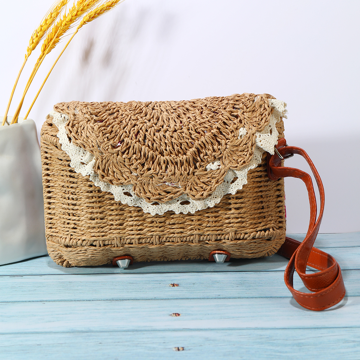 Bohemian Tropical Style Ethnic Style Pure Hand-Woven Bag details Picture