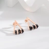New triangular or circular ear stud titanium steel rose gold earrings for women in European, American and Korean styles Specification image