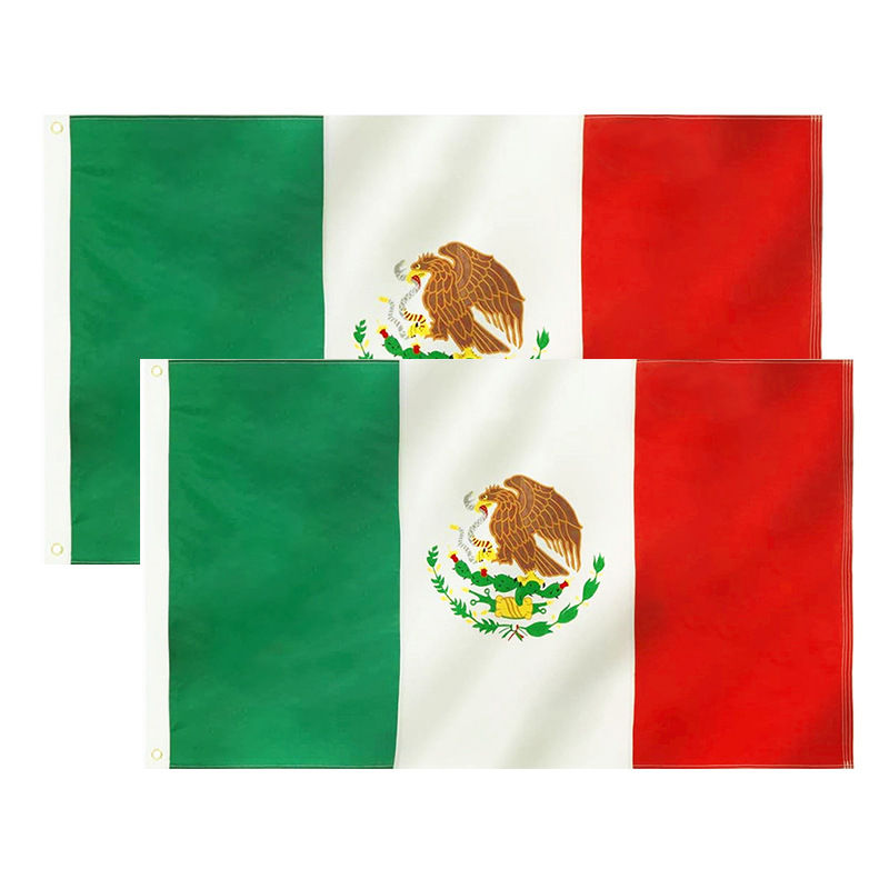 小嘟嘟XDSQ-CF-ME-210D跨境供应90*150cm墨西哥国旗4号牛津布世界杯Mexico刺绣旗帜批发详情7