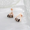 New triangular or circular ear stud titanium steel rose gold earrings for women in European, American and Korean styles Item Picture