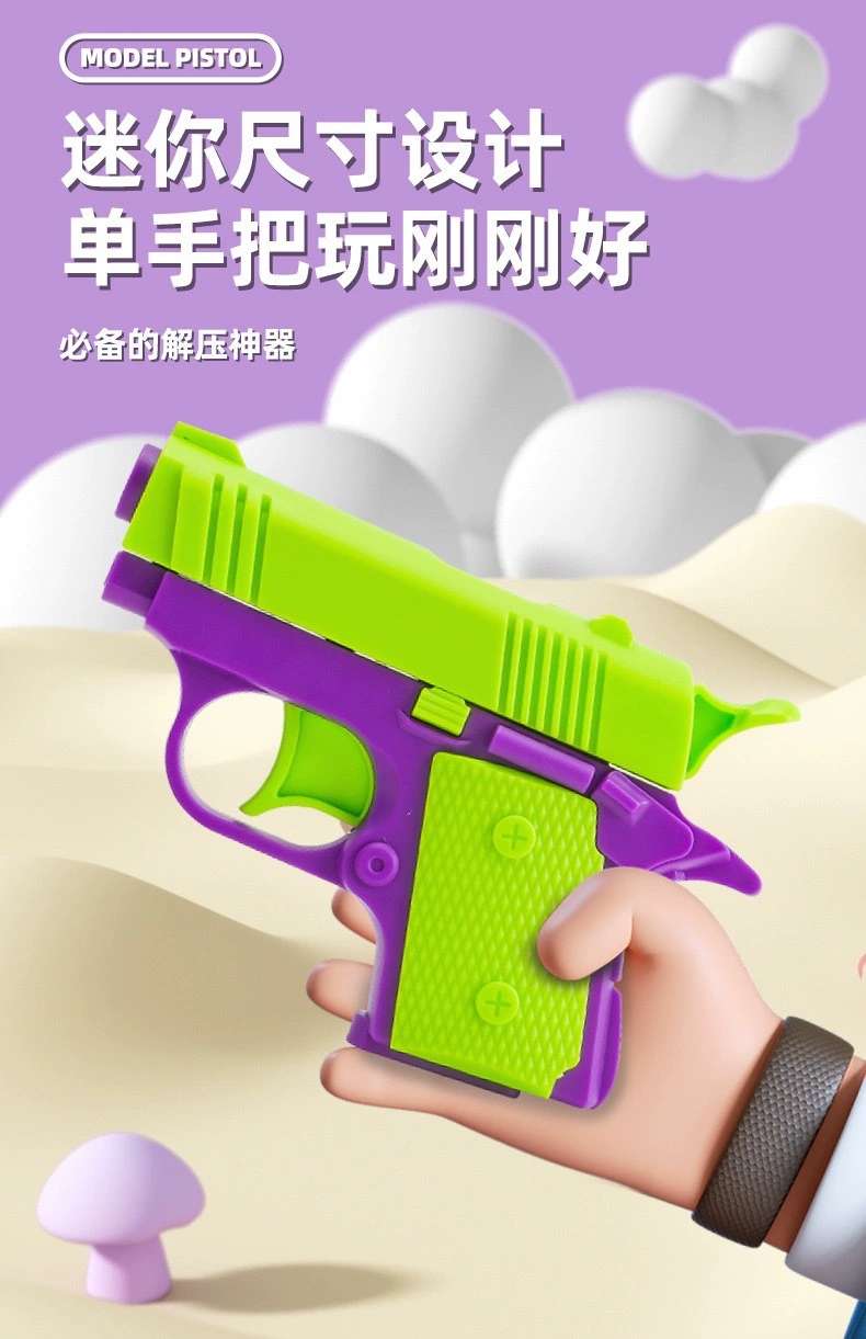 Children's mini radish gun, gravity radish gun, 3D printed decompression toy, reloading toy radish gun detail image 3