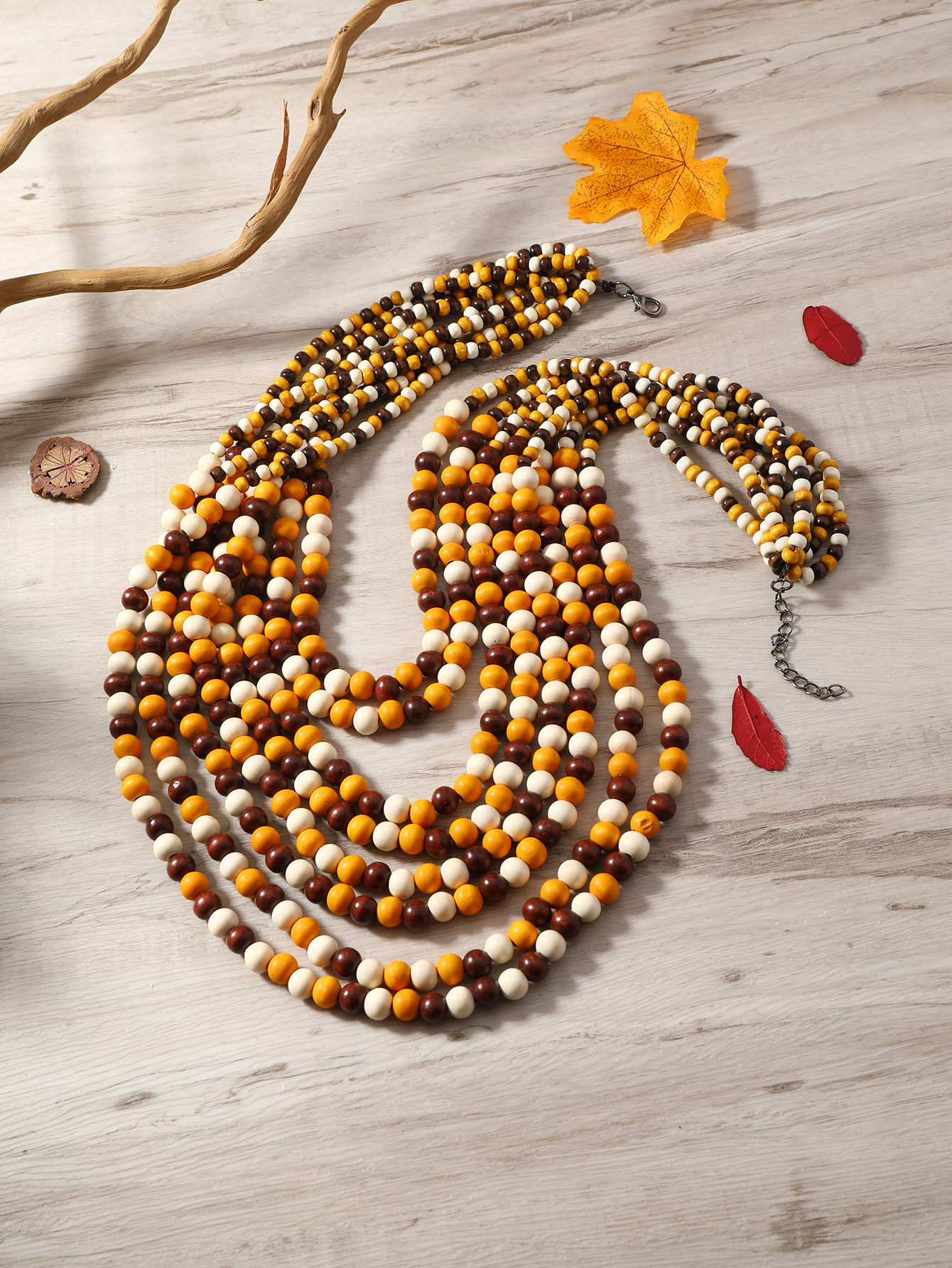 Bohemian Famous Casserole Multi-Layer Colorful Necklace Necklace Woman Application Scenario