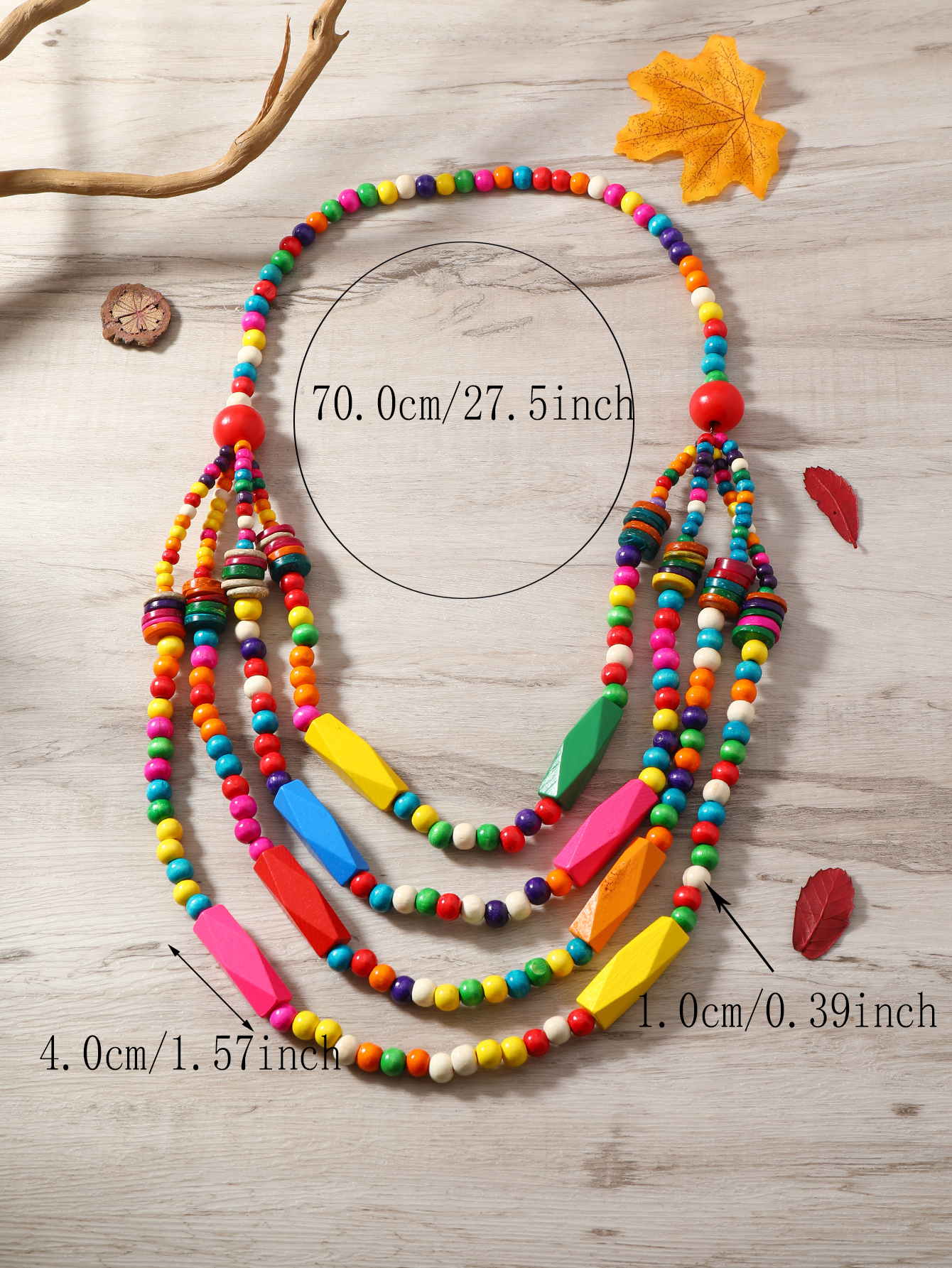 New Ethnic Style Bohemian Tropical Retro Hand-Beaded Multi-Layer Necklace details Picture