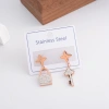 European, American and Korean fashion AB version earrings, titanium steel key lock, rose gold earrings, women's accessories, versatile Application Scenario