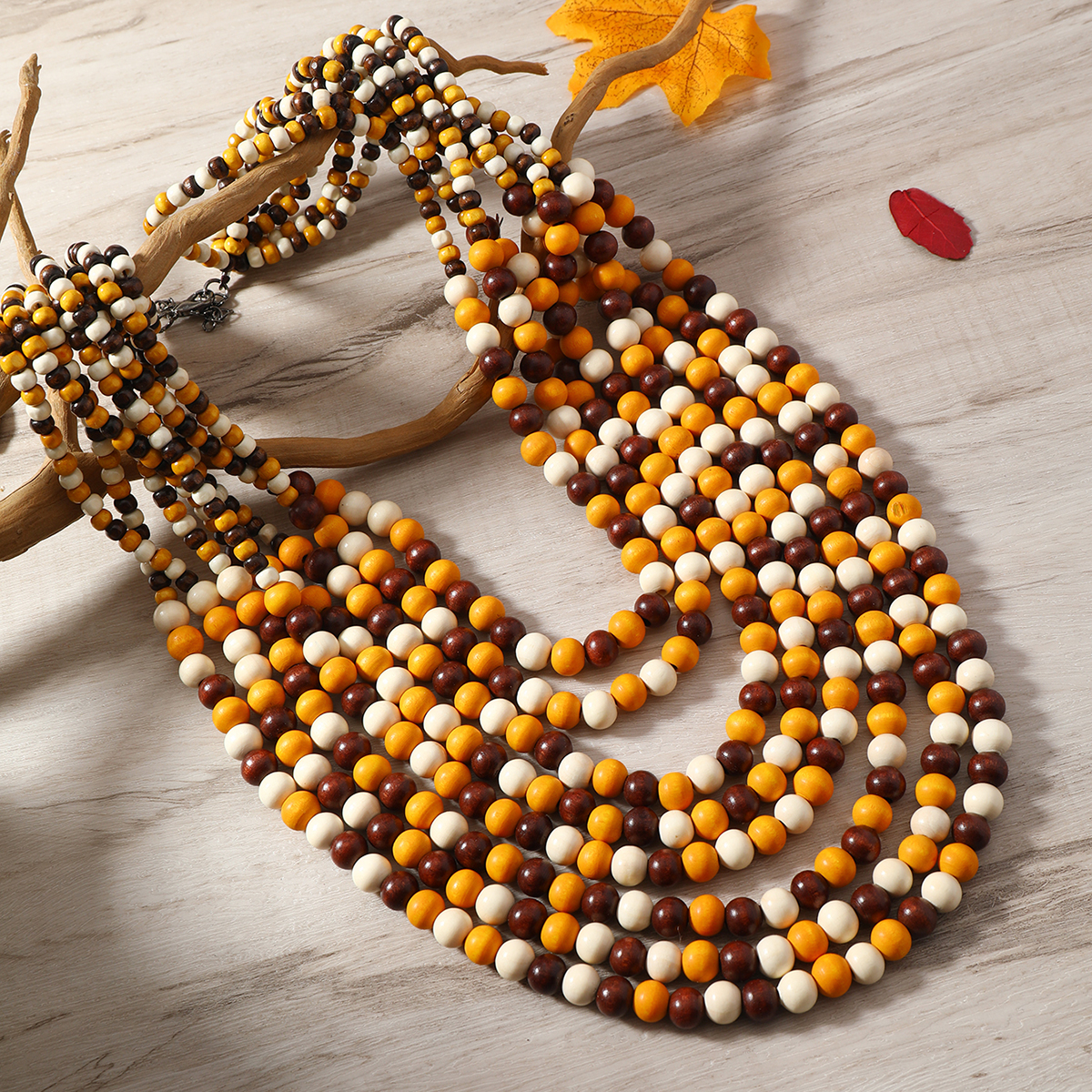 Bohemian Famous Casserole Multi-Layer Colorful Necklace Necklace Woman details Picture