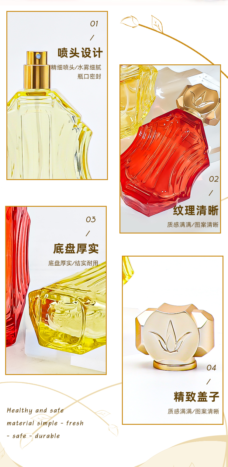 Factory wholesale spray perfume bottles, high-end spray-colored glass bottles, repackaged spray empty bottles, press perfume bottles pic 4