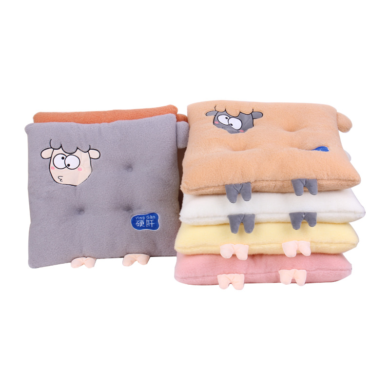 Cartoon cute animal little lamb cushion, Kanglewu Baole fleece cushion, warm and cotton-filled, custom-made pic 4