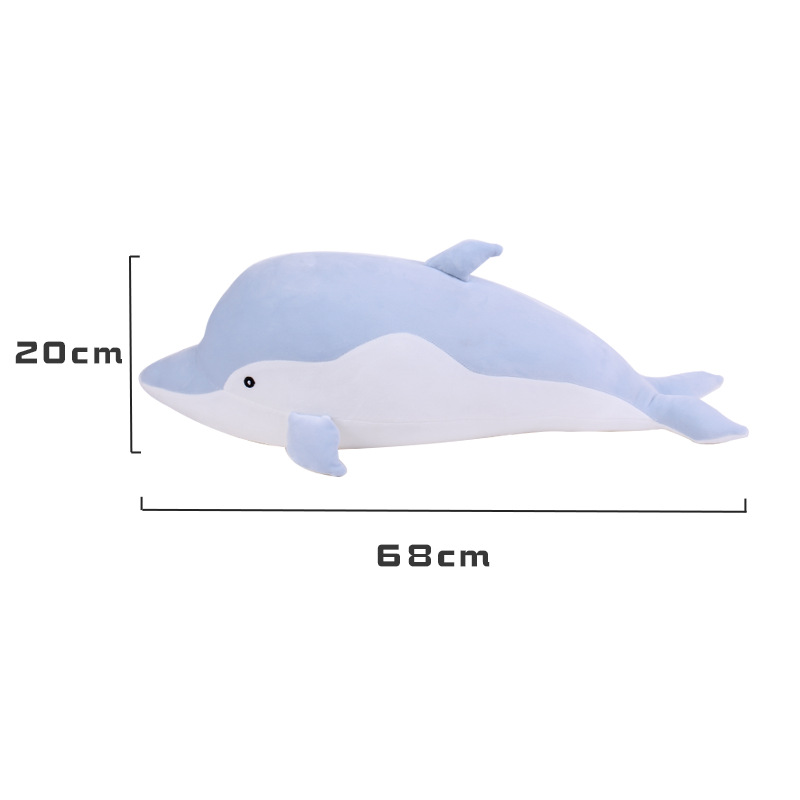 Kanglewu cartoon animal dolphin throw pillow plush toy, elastic super soft PP cotton custom-made Specification image
