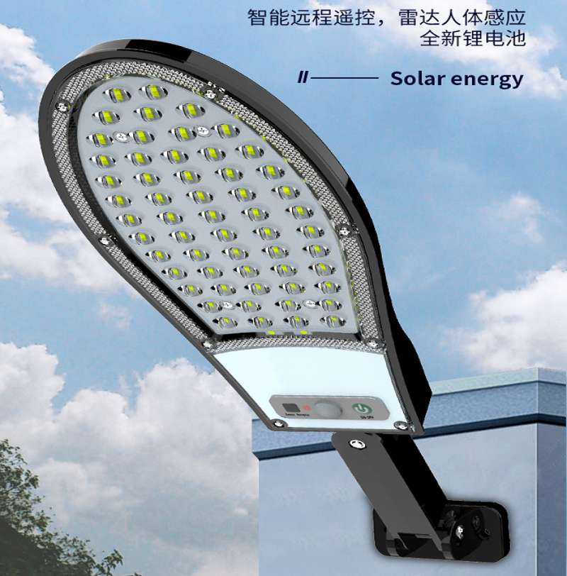 LED太阳能路灯新农村庭院灯人体感应太阳能壁灯LED投光灯家用超亮庭院灯太阳能感应灯户外防水感应路灯