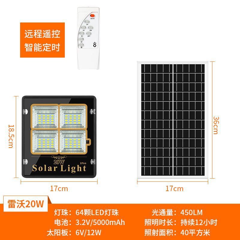 20W waterproof high-brightness new solar floodlight set with remote control and presence sensor Application Scenario