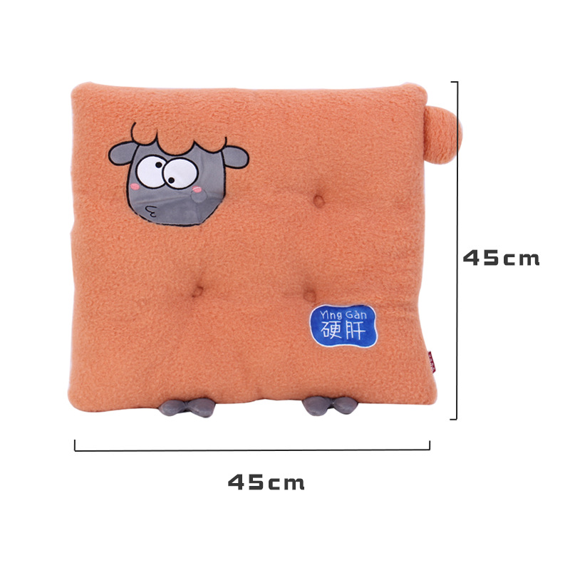 Cartoon cute animal little lamb cushion, Kanglewu Baole fleece cushion, warm and cotton-filled, custom-made Specification image