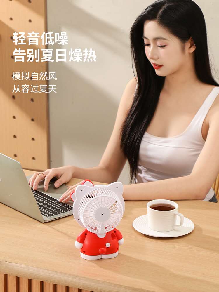 卡通桌面风扇户外便携手持usb小风扇宿舍桌面大风力静音充电风扇详情图10