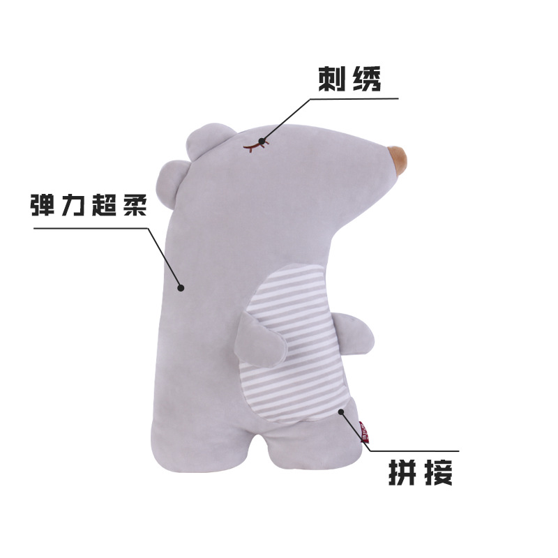 Kanglewu cartoon animal mouse throw pillow plush toy customization, elastic super soft PP cotton customization details Picture